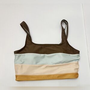 Nani Swimwear Logan Core Crop Top with Colorblock Accents - S